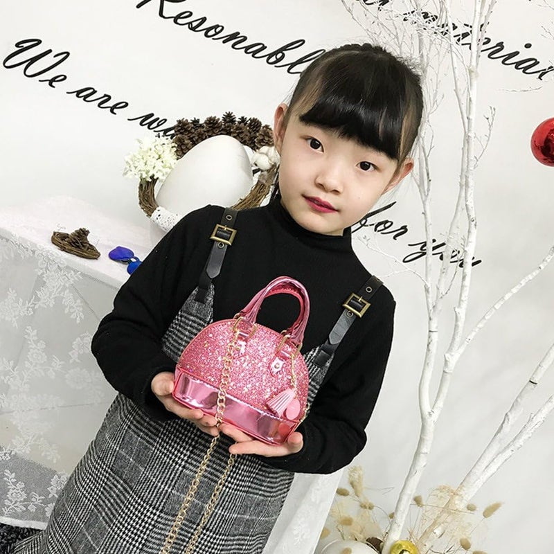 Dukars Little Girls' Sequins Handbags Princess Crossbody Bag Mini Satchel Gifts For Girls Toddler Kids - Image 3